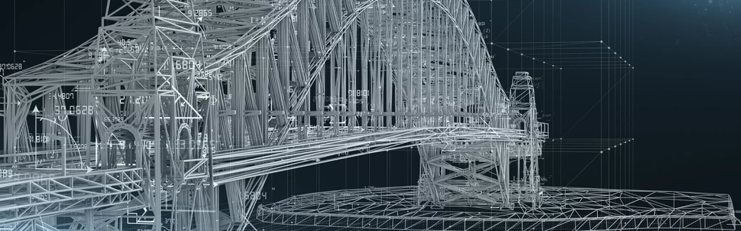 A blueprint plan of a bridge.