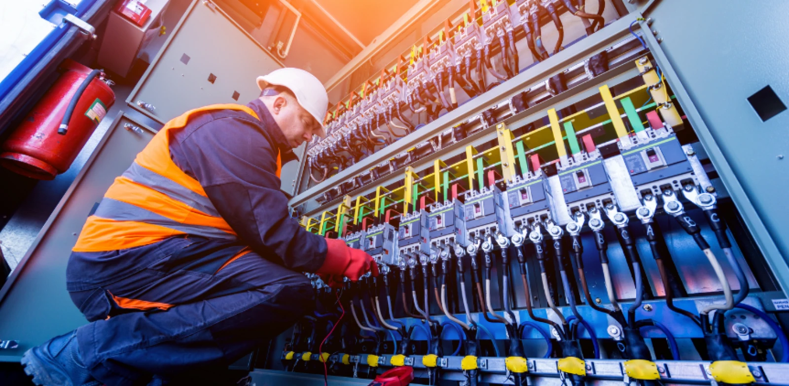 man working with electrical wires